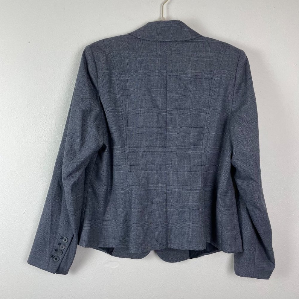NWT Lane Bryant Woman's Sz 14 Gray Plaid Two Button Front Career‎ Blazer - Picture 9 of 10